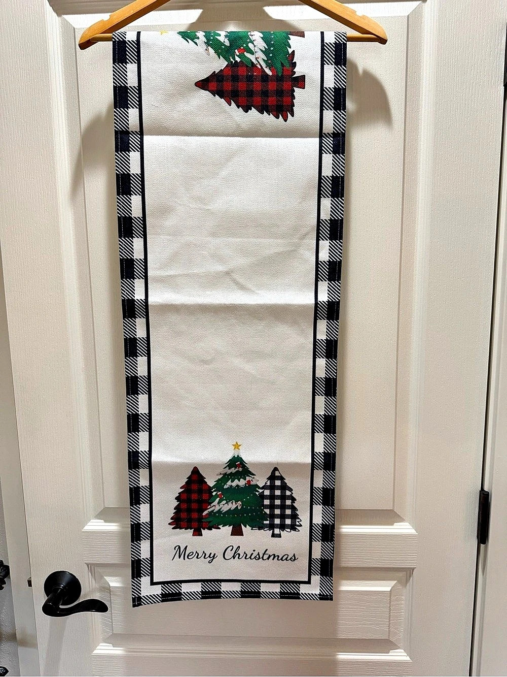 🎄 Christmas Holiday Buffalo Plaid Trees Table Runner 70” NWOT